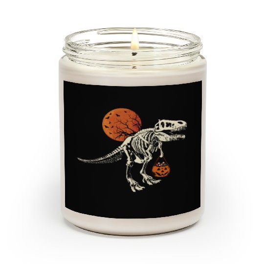 Dinosaur Skeleton Pumpkin Lazy Creepy Halloween Scented Candles