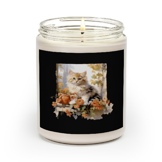 Vintage Wildflower Poster Green Botanical Wall Art Scented Candles