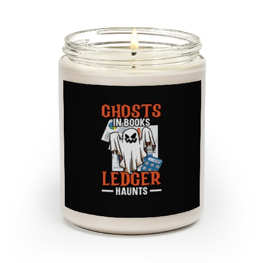 Ghosts in Books Ledger Haunts Accountant Halloween Scented Candles
