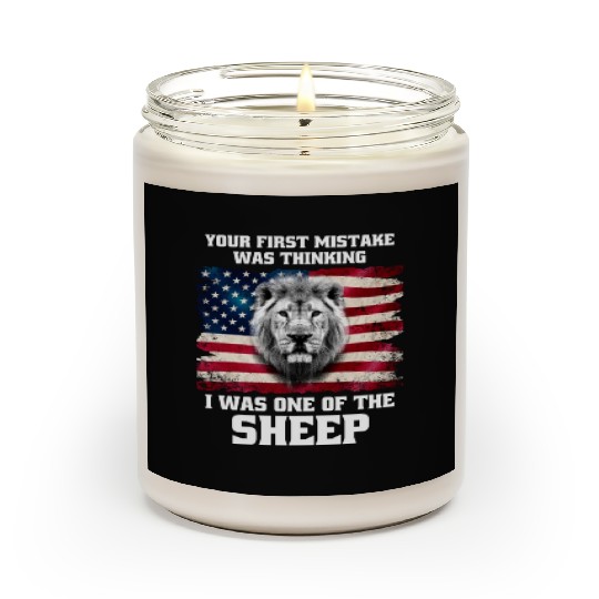 American flag and lion Scented Candles