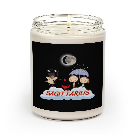Zodiac Sign Sagittarius Astrology Angel & Bow Scented Candles