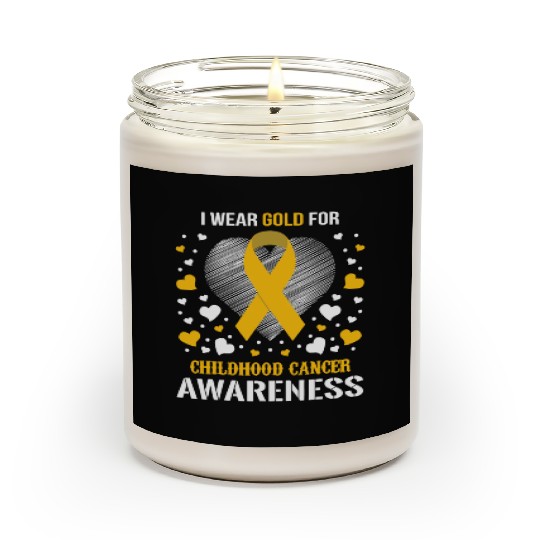 I Wear Childhood Cancer Awareness Supporter Ribbon Scented Candles