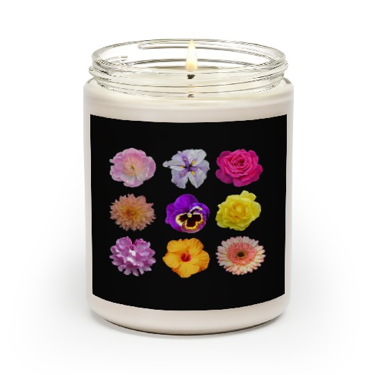 Colorful spring flowers pattern Scented Candles