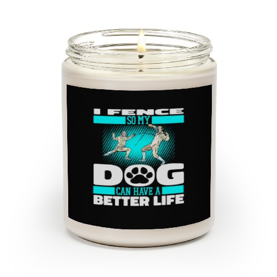 Fencing Fencer Dog Scented Candles