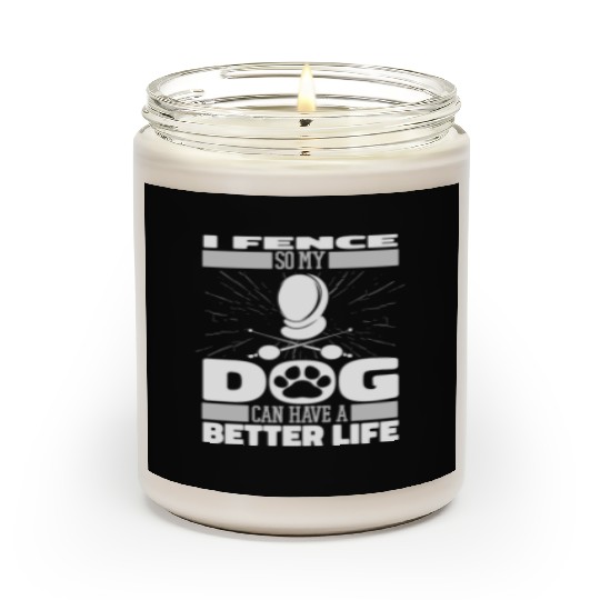 Fencing Fencer Dog Scented Candles