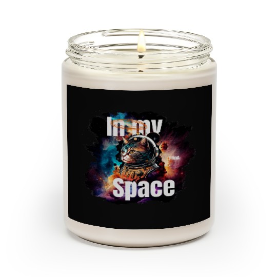 In my Mind Space Cat Astronaut Animal Pets Lover Scented Candles