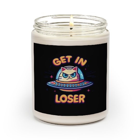 Get In Loser Angry Cat in a UFO Scented Candles