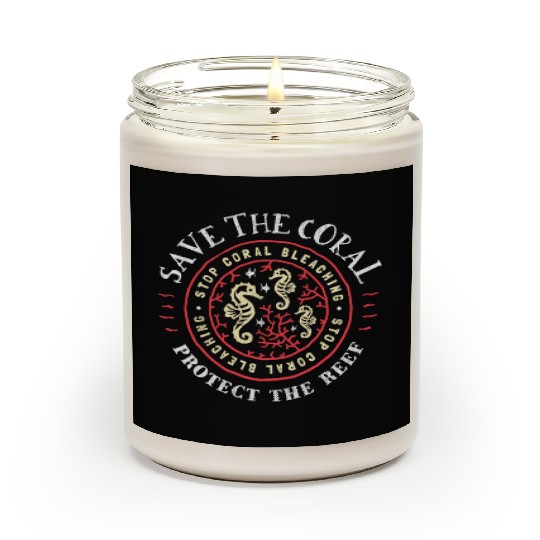 Protect the Coral Save the Reef Rustic Crest Scented Candles