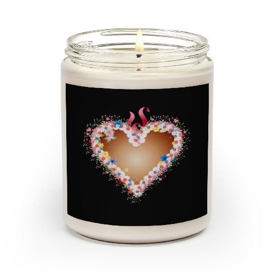 Gingerbread heart folk festival with flowers Scented Candles