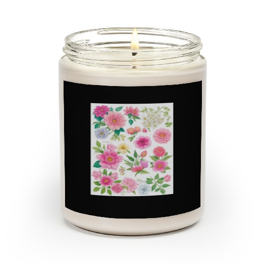 Lavender and Lilac Spring Flowers Scented Candles