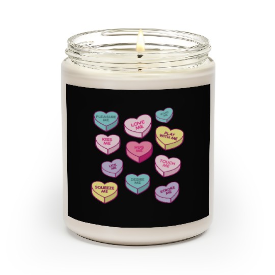 Love Me Kiss Me Pleasure Me Candy Hearts Scented Candles