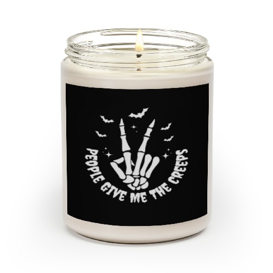 People Give Me The Creeps Skeleton Hand Halloween Scented Candles