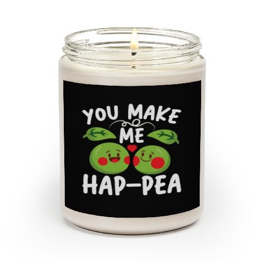 You Make Me Hap-pea for a Husband Wife Bride Scented Candles