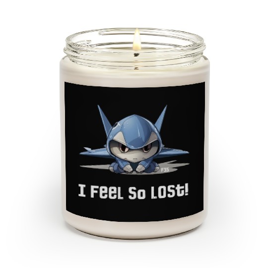 Little Lost Cute F35 Fighter Plane Illustration Scented Candles
