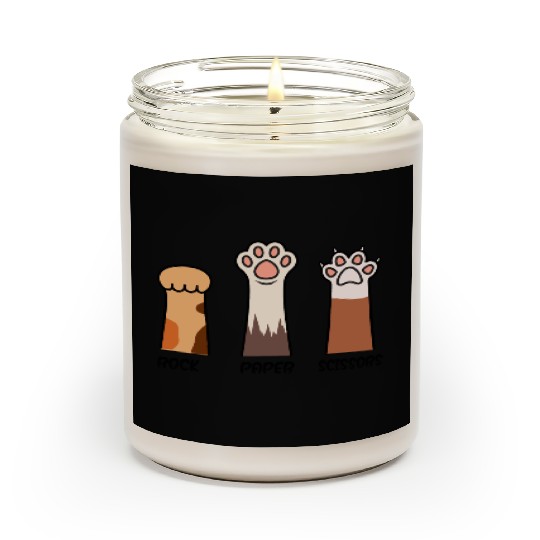 Rock Paper Scissors with Cat Paws Scented Candles