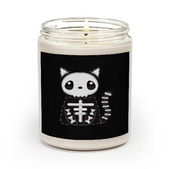 Halloween Cat Black Skeleton Funny Skull Halloween Scented Candles