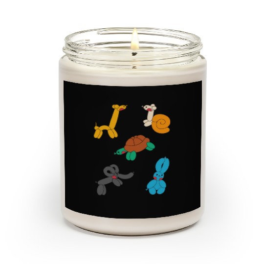Cute Neon Animal Balloon Sticker Pack Scented Candles
