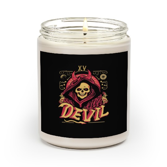 Devil Tarot Skeleton Halloween Occult Scented Candles