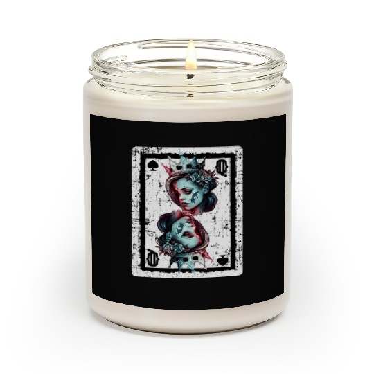 Queen of Spades Gothic Card Game Halloween Creepy Scented Candles