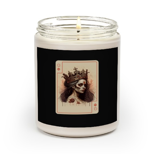 Poker Cards Queen of Spades Creepy Gothic Scented Candles