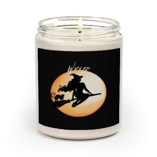 Wicked Cat Witch Funny Halloween Witch Scented Candles