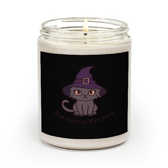 Wicked Cat Witch Funny Halloween Witch Scented Candles