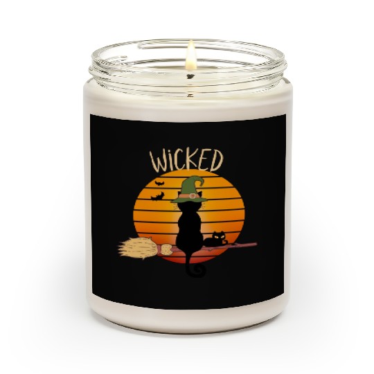 Wicked Cat Witch Funny Halloween Witch Scented Candles