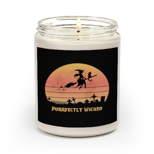 Wicked Cat Witch Funny Halloween Witch Scented Candles