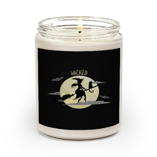 Wicked Cat Witch Funny Halloween Witch Scented Candles