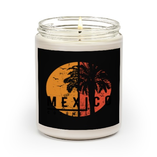 Artistic Cozumel Mexico Cool Palm Tree Vacation Scented Candles