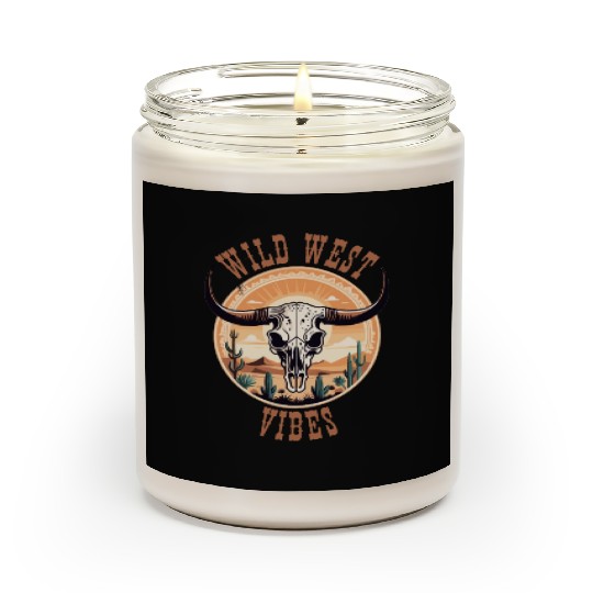 Vintage Cow Skull Wild West Vibes Scented Candles