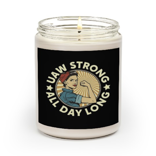 UAW strong all day long UAW Strike Red Scented Candles