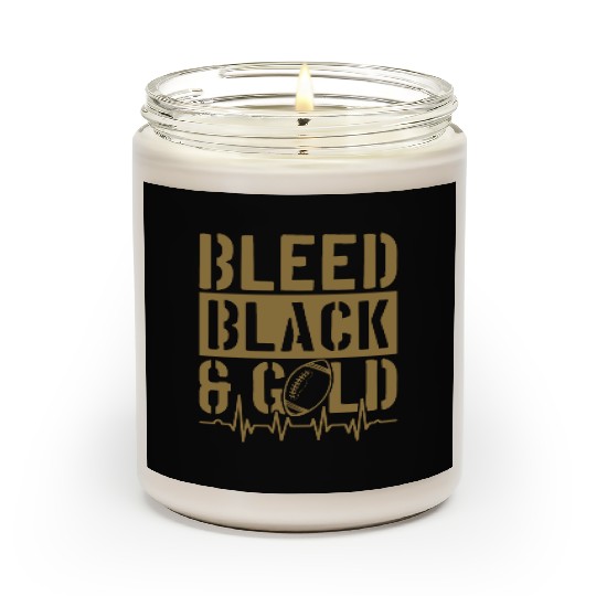 Bleed Black and Gold Group School Football Sports Scented Candles