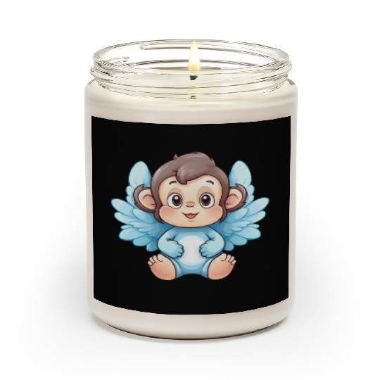 monkey chimpanzee angel wings cute kawaii Scented Candles