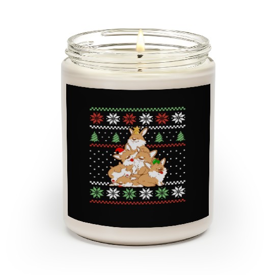 Corgi Dog Christmas Tree Animals Lover Xmas Scented Candles