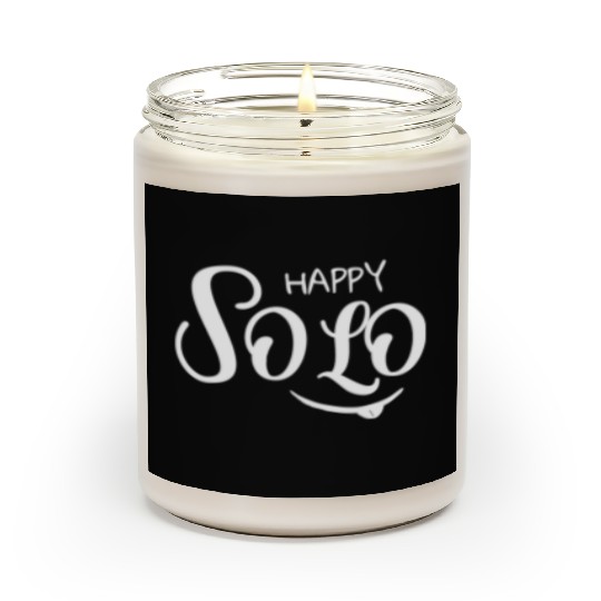 Happy Solo White Typography Scented Candles