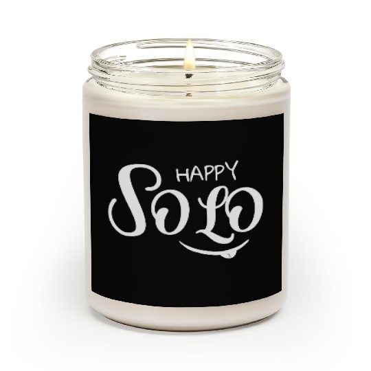 Happy Solo White Typography Scented Candles