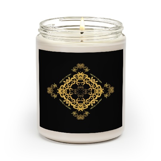 Intricate Gold Mandala Pattern Scented Candles