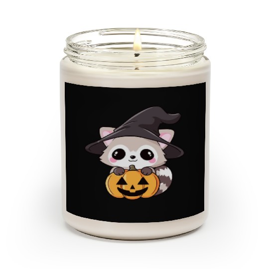 Cute Halloween raccoon Scented Candles