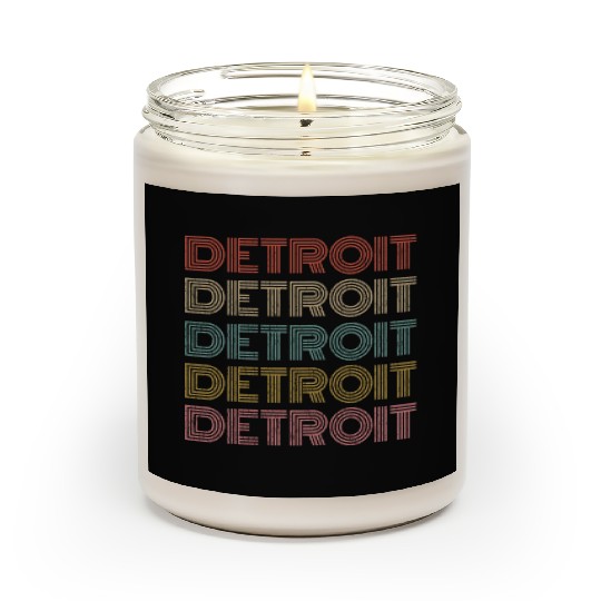 Vintage Retro Detroit Michigan Scented Candles 70s 80s Style