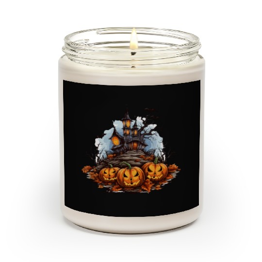 Halloween Pumpkin Bat Spell Haunted House Scented Candles