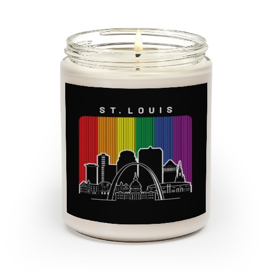 St. Louis Missouri Rainbow Flag LGBTQAI Pride Scented Candles