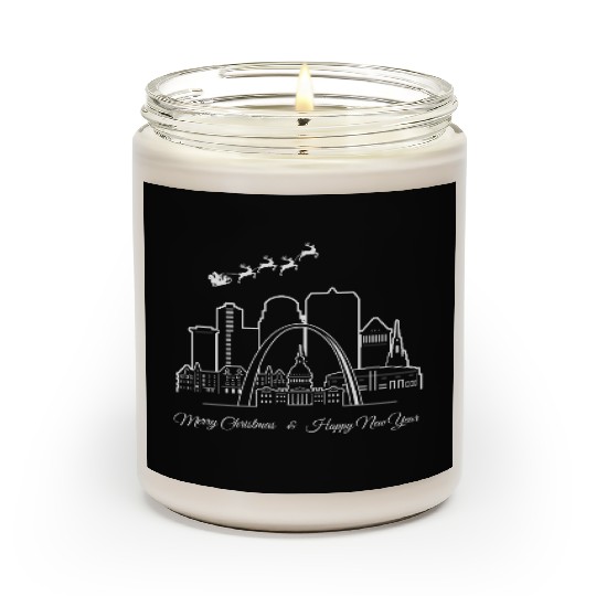 St. Louis Missouri Merry Christmas Happy New Year Scented Candles
