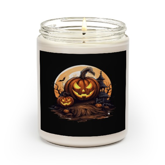 Halloween Haunted House Spell Pumpkin Bat Scented Candles