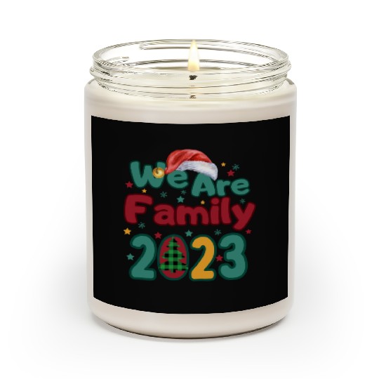 We Are Family Christmas Tree Santa Hat Pajama Scented Candles