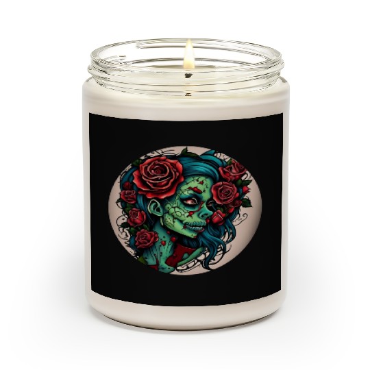 Zombie Girl / Halloween / creepy / green / Comic Scented Candles