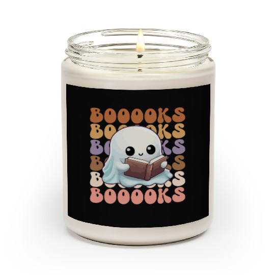Cute Ghost Reading Books | Booooks | Funny Scented Candles