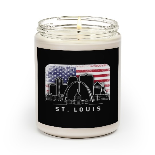 St. Louis Missouri American Flag Vintage Scented Candles
