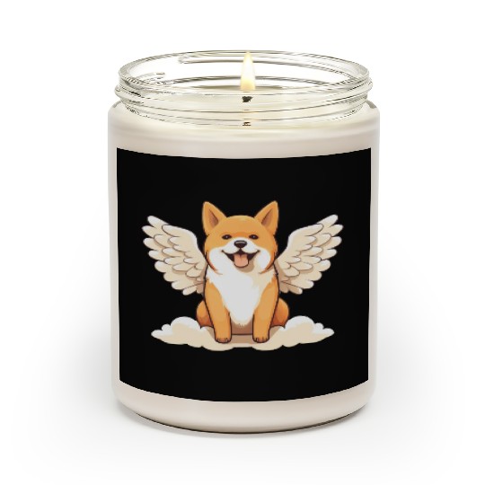 Sweet Shiba Inu angel with wings Scented Candles