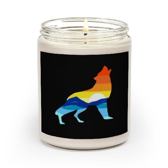 Camping Hiking Retro Mountains Outdoors Camp Wolf Scented Candles